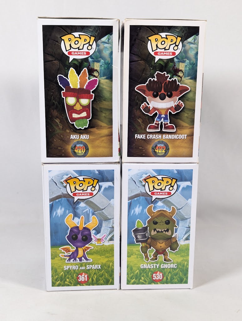 Crash Bandicoot & Spyro the Dragon Bundle of 4 Funko Pop! Vinyl Figures