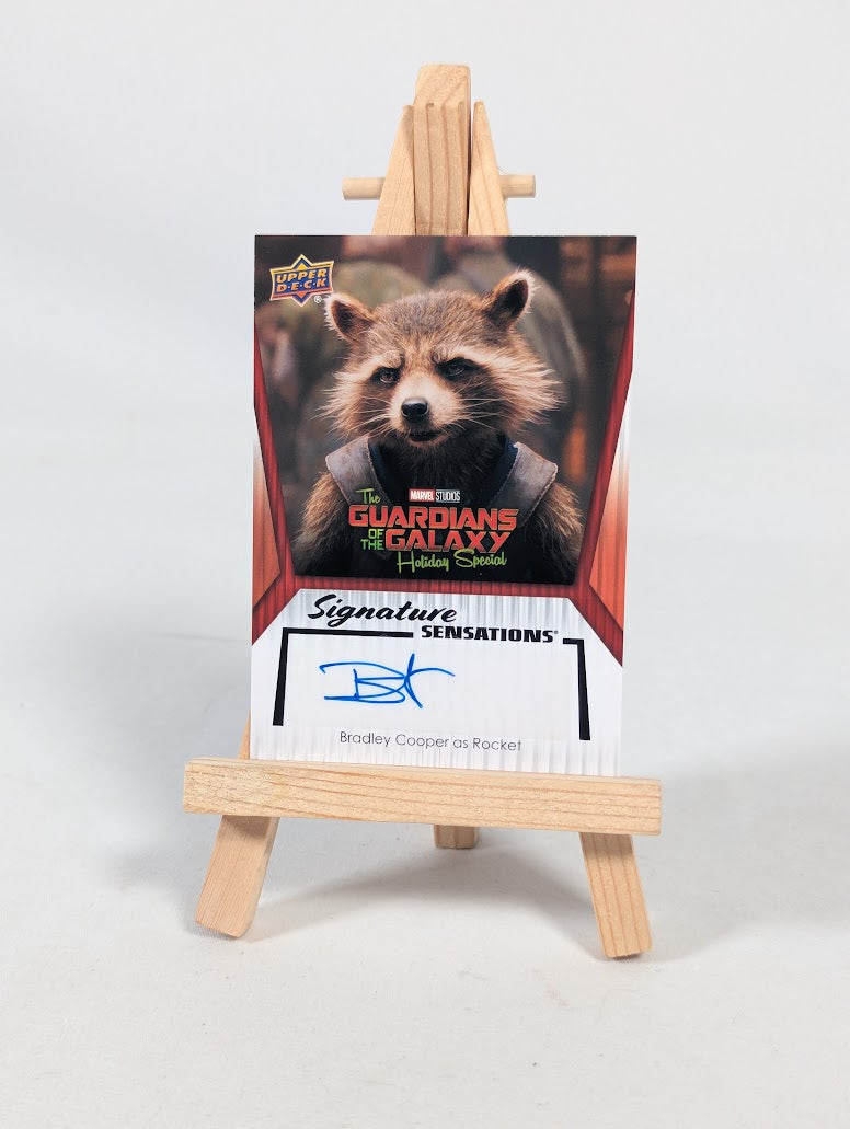 Upper Deck Trading Card Marvel The Guardians of the Galaxy Holiday Special Signature Sensations Signed by Bradley Cooper