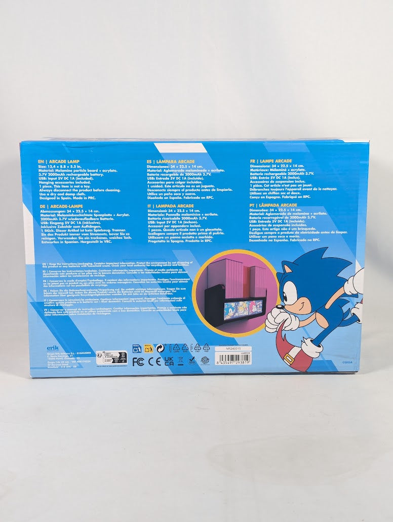 Sonic the Hedgehog Arcade Lamp and Bookends (Missing Screws and USB Cable)