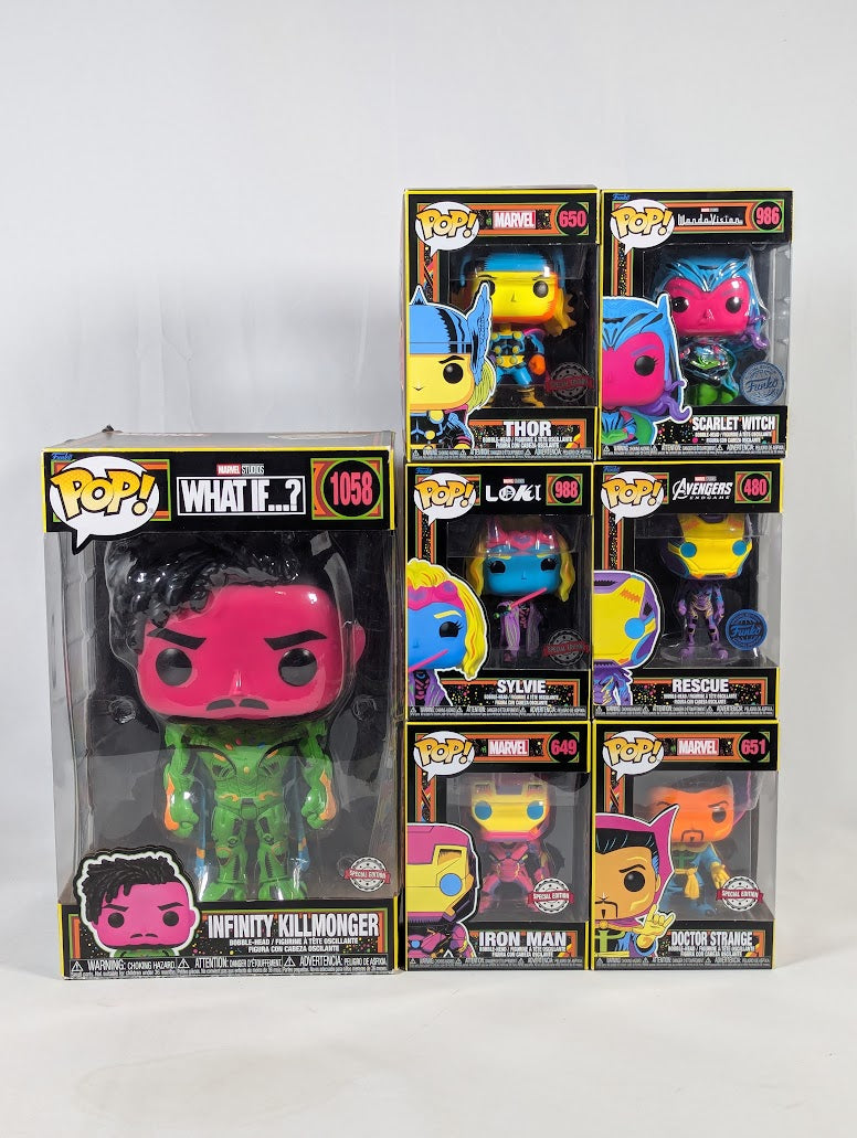 Marvel Blacklight Special Edition Bundle of 7 Funko Pop! Vinyl Figures