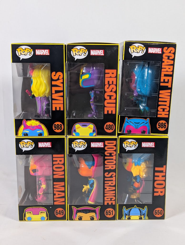 Marvel Blacklight Special Edition Bundle of 7 Funko Pop! Vinyl Figures