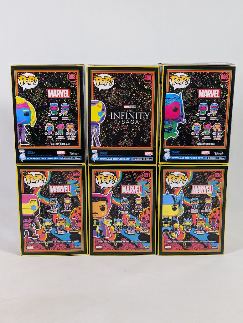 Marvel Blacklight Special Edition Bundle of 7 Funko Pop! Vinyl Figures