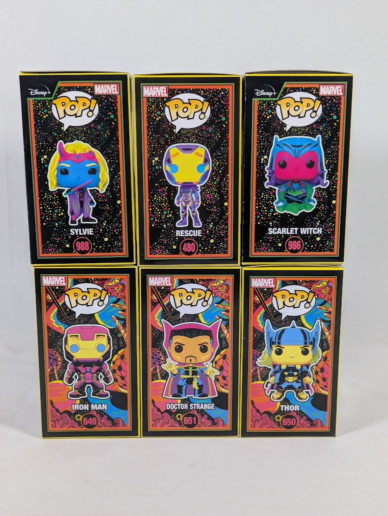 Marvel Blacklight Special Edition Bundle of 7 Funko Pop! Vinyl Figures