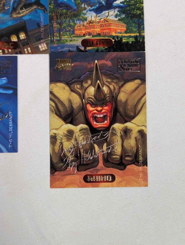 Marvel Masterpieces 1994 Gold Foil Signature Series Bundle of 7 Trading Cards