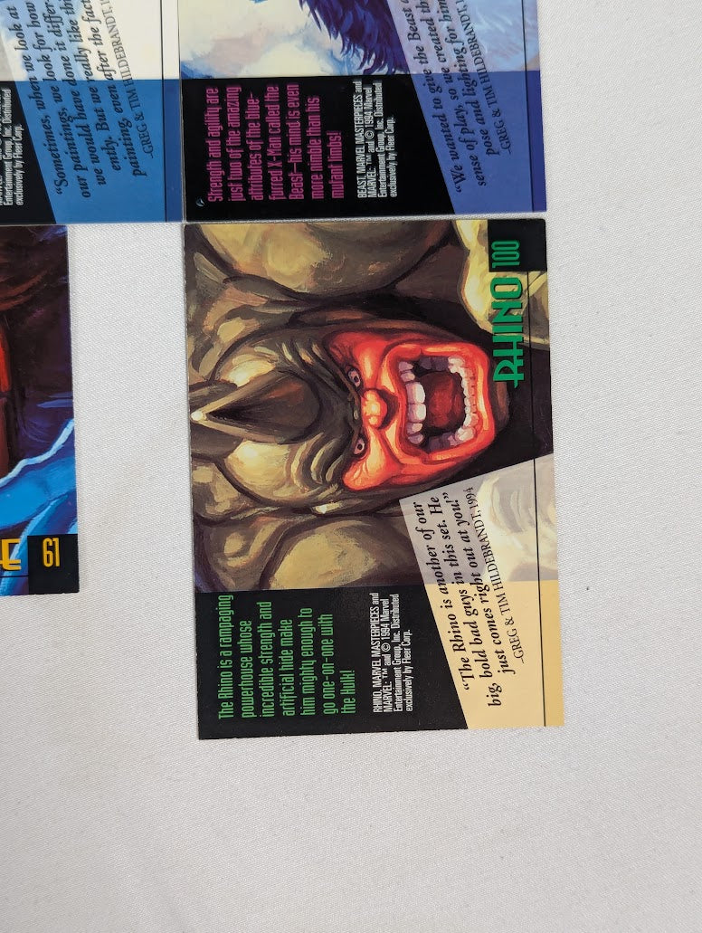 Marvel Masterpieces 1994 Gold Foil Signature Series Bundle of 7 Trading Cards