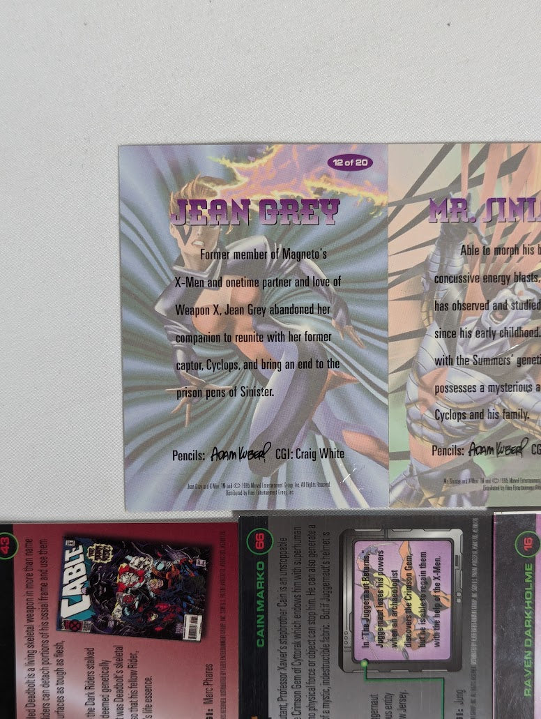 Marvel Fleer 1995 Ultra X-Men Bundle of 9 Trading Cards