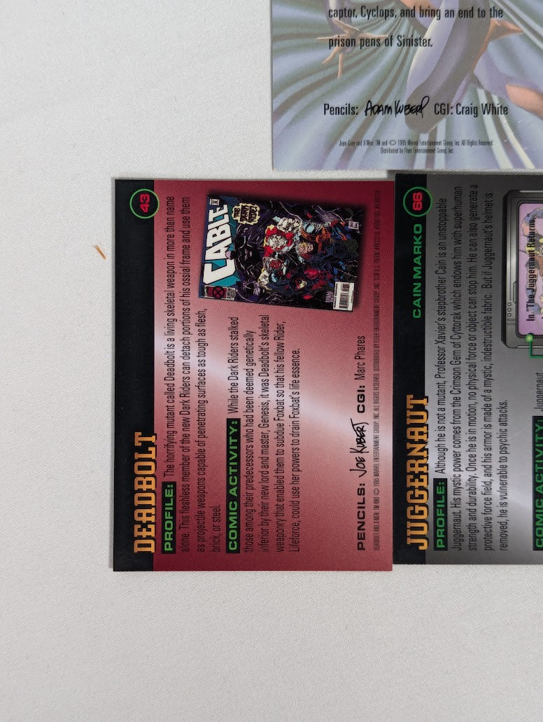 Marvel Fleer 1995 Ultra X-Men Bundle of 9 Trading Cards