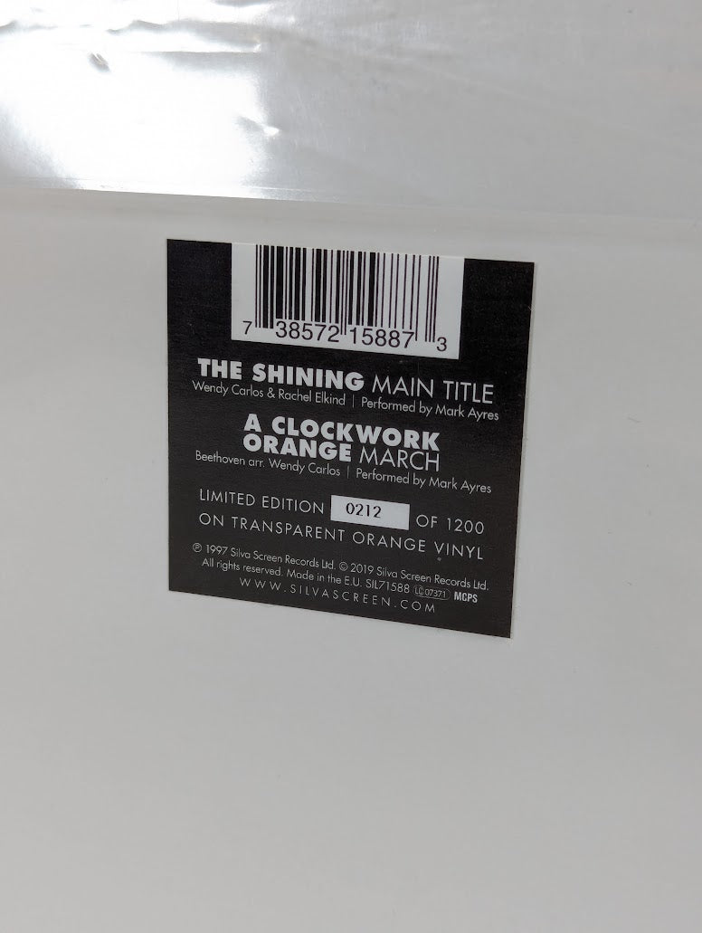 Stanley Kubrick The Shining & A Clockwork Orange 2019 RSD 7" Vinyl Record (Limited Edition 212/1200)