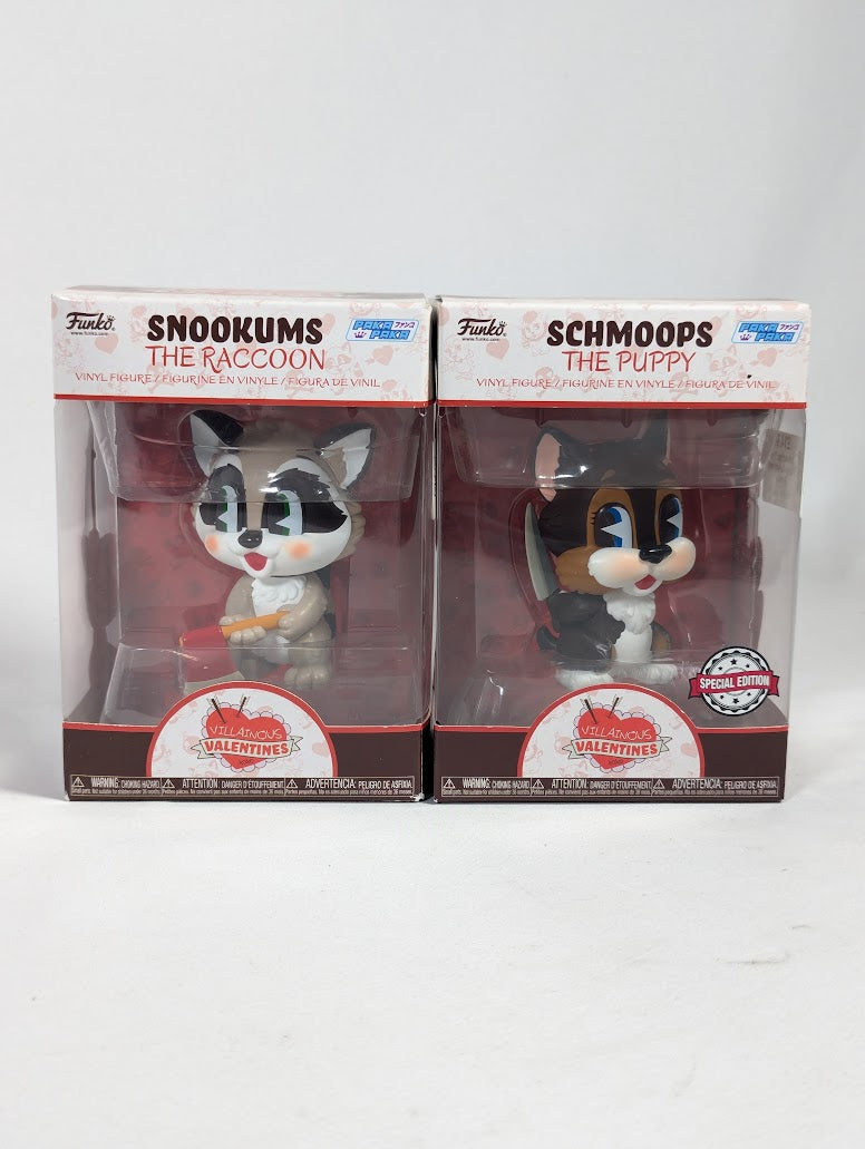 Villainous Valentines Snookums the Raccoon & Schmoops the Puppy Bundle of 2 Funko Paka Paka Vinyl Figures