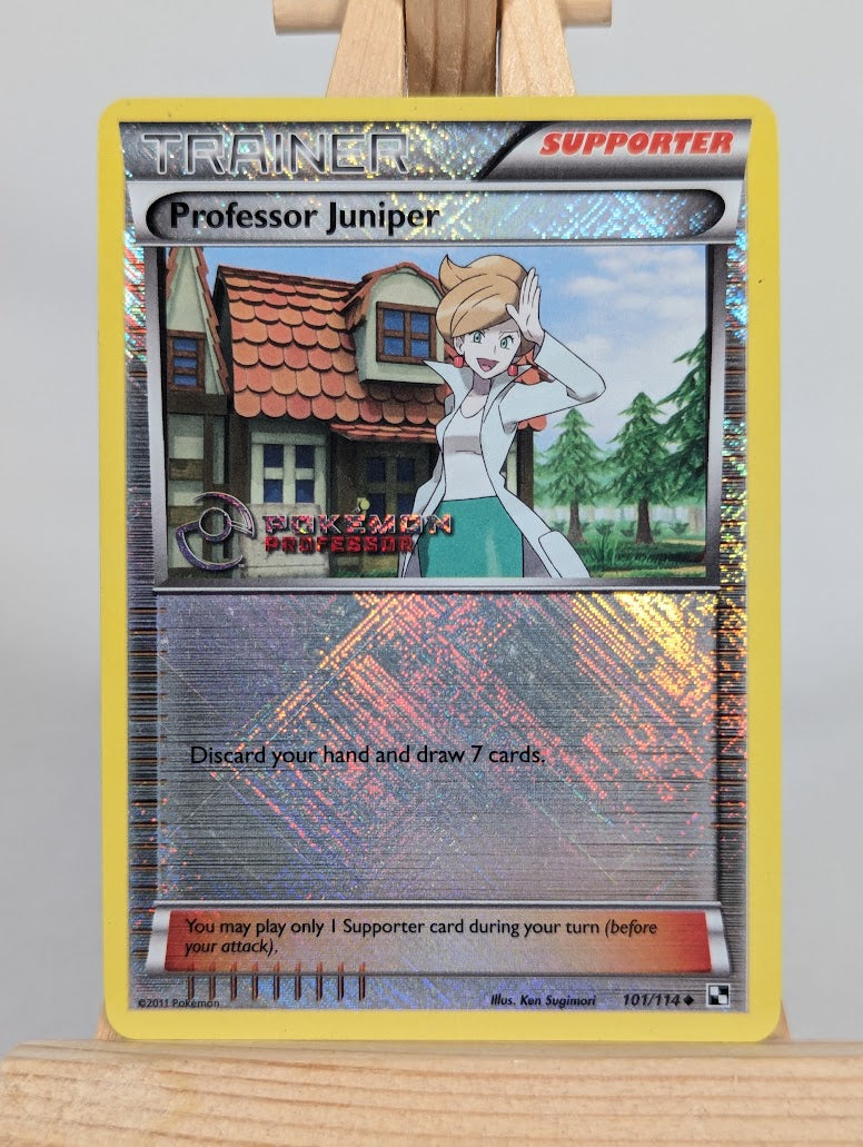 Pokemon Trading Card Game Professor Juniper 101/114 Black & White Base Set Pokemon Professor Stamp Reverse Holo LP+