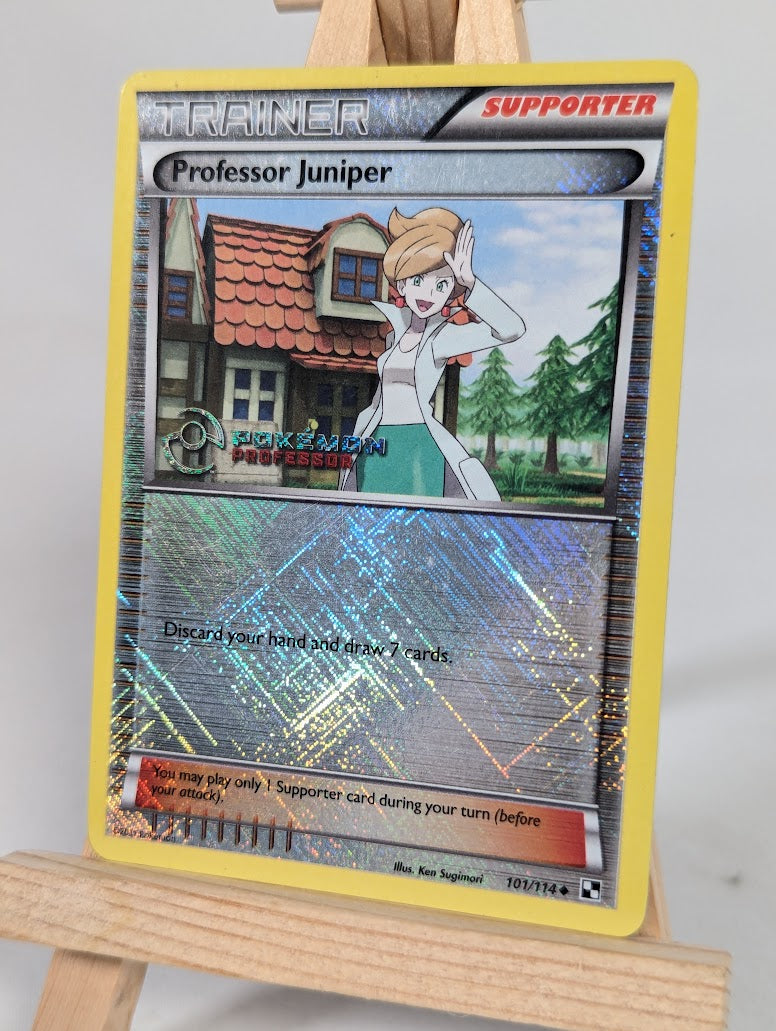 Pokemon Trading Card Game Professor Juniper 101/114 Black & White Base Set Pokemon Professor Stamp Reverse Holo LP+