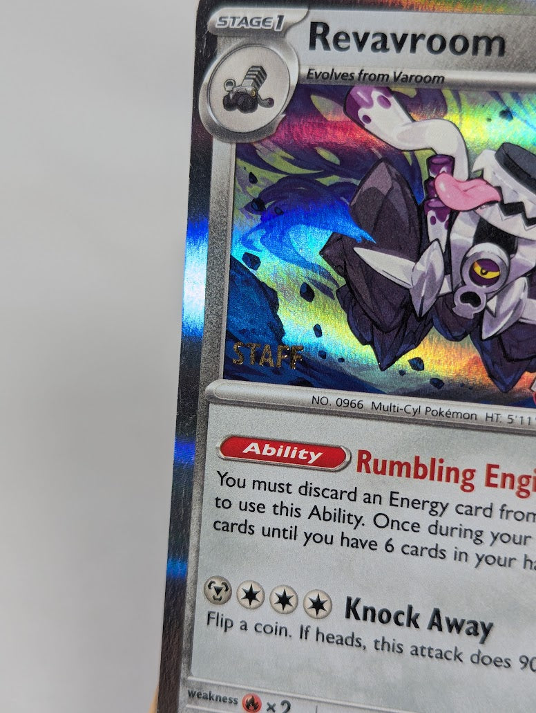 Pokemon Trading Card Game Revavroom 008 Scarlet & Violet Promo Staff Stamp LP+