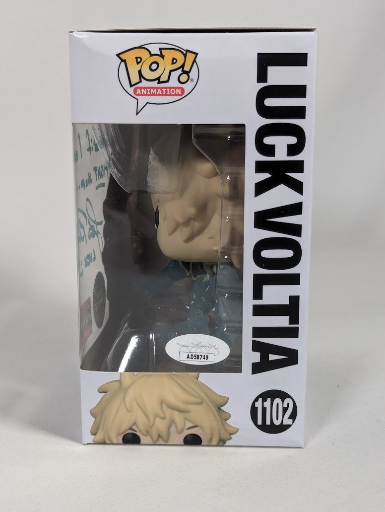 Black Clover Luck Voltia (Chase) (Glow in the Dark) (AAA Anime Exclusive) Funko Pop! Vinyl Figure #1102 Signed by Justin Briner