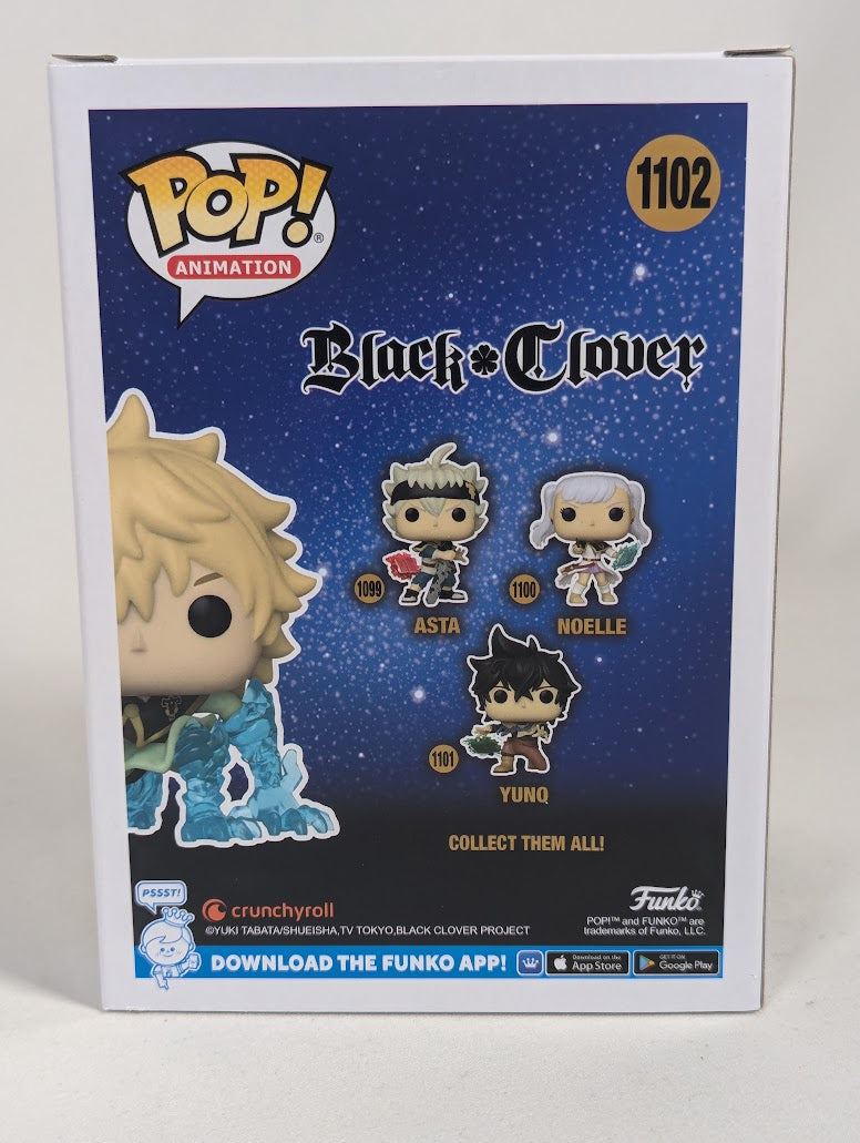 Black Clover Luck Voltia (Chase) (Glow in the Dark) (AAA Anime Exclusive) Funko Pop! Vinyl Figure #1102 Signed by Justin Briner