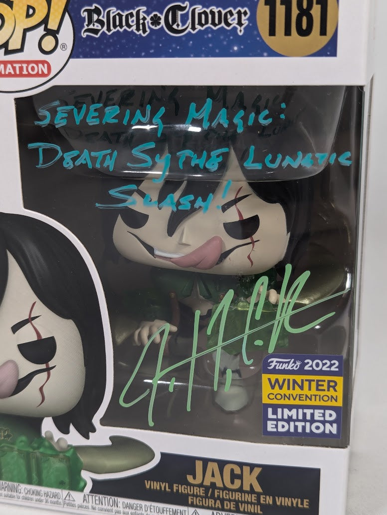 Black Clover Jack (2022 Winter Convention) Funko Pop! Vinyl Figure #1181 Signed by Justin Cook