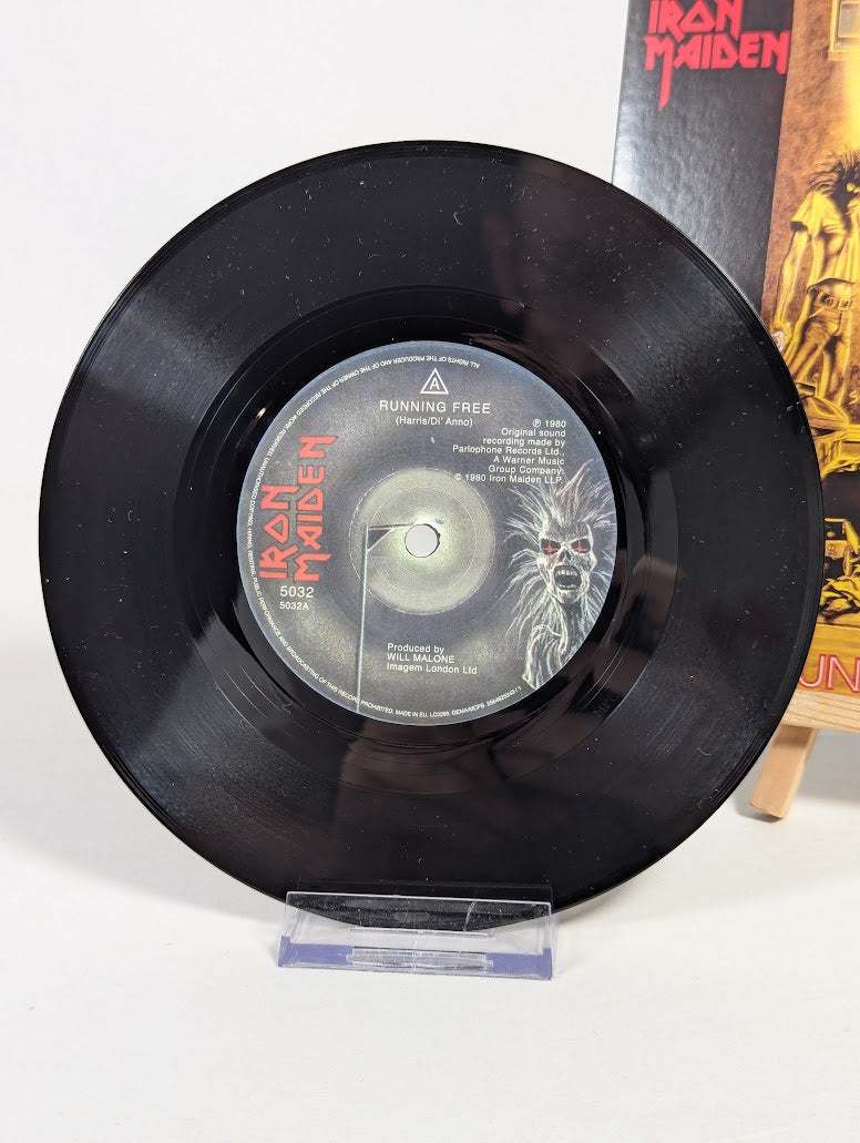 Iron Maiden Running Free 7" Vinyl Record (2014 Parlophone Reissue)