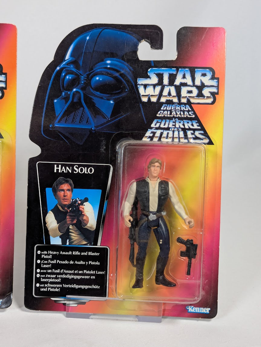 Star Wars Luke Skywalker (1995), Han Solo (1995) & Han Solo in Endor Gear (1996) Kenner Action Figure Bundle