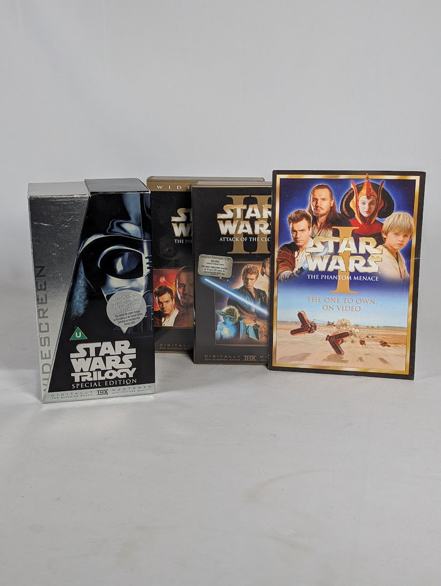 Star Wars Trilogy Special Edition (Silver) & Episode 1 + 2 Bundle of VHS Tapes