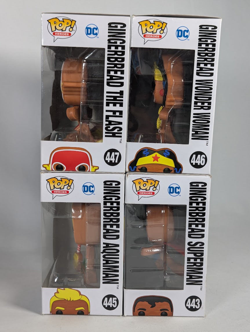 DC Comics Gingerbread Superheroes Bundle of 4 Funko Pop! Vinyl Figures