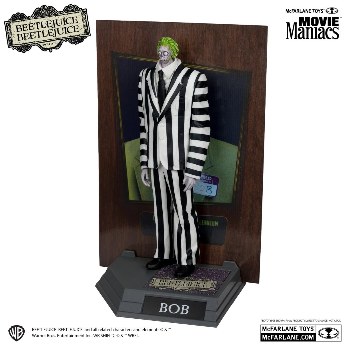 Beetlejuice Astrid, Bob & Chase Bob Bundle of 3 McFarlane Toys Movie Maniacs Statues