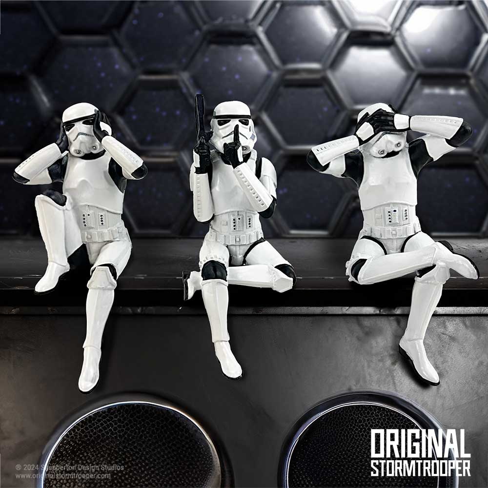 Star Wars Three Wise Sitting Stormtroopers Resin Figure 3-Pack 11cm
