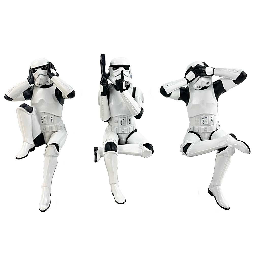Star Wars Three Wise Sitting Stormtroopers Resin Figure 3-Pack 11cm
