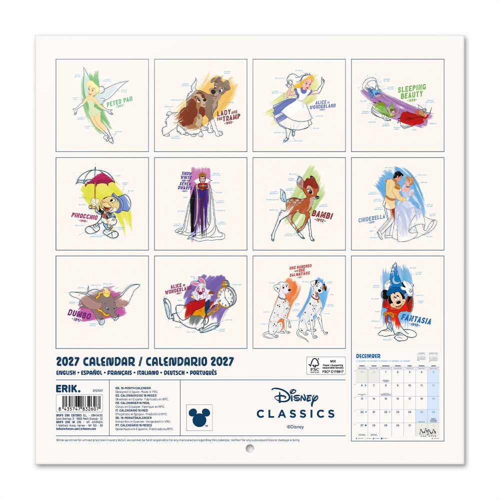 Disney Classics 2027 Calendar