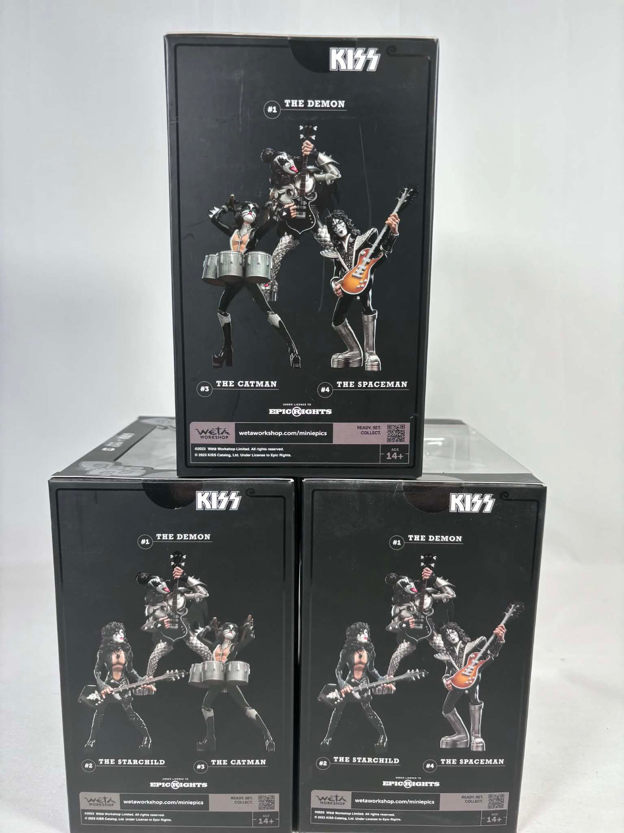 Kiss The Starchild, The Spaceman & The Catman Mini Epics Weta Workshop Bundle of 3 Figures