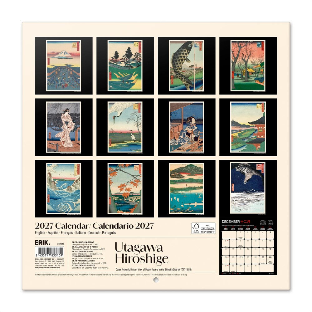 Utagawa Hiroshige 2027 Calendar