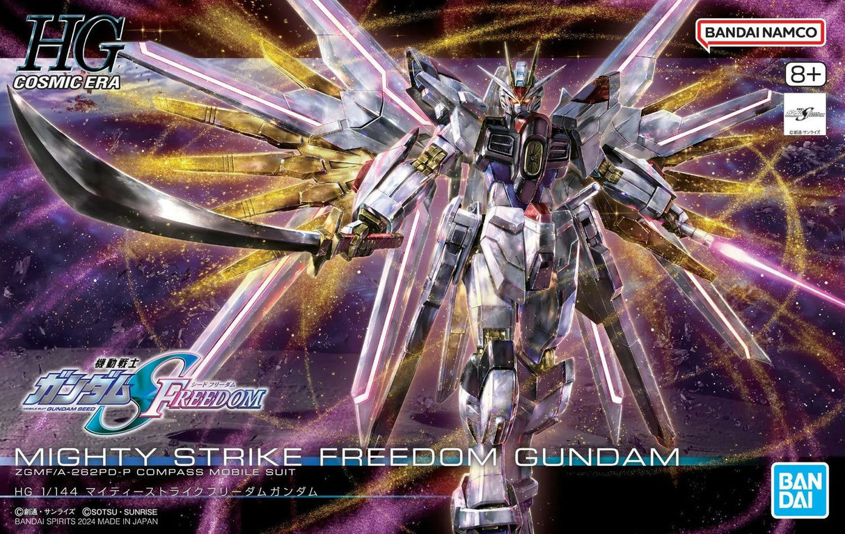 HG Cosmic Era Mighty Strike Freedom Gundam ZGMF/A-262PD-P Compass Mobile Suit 1/144 Scale Model Kit