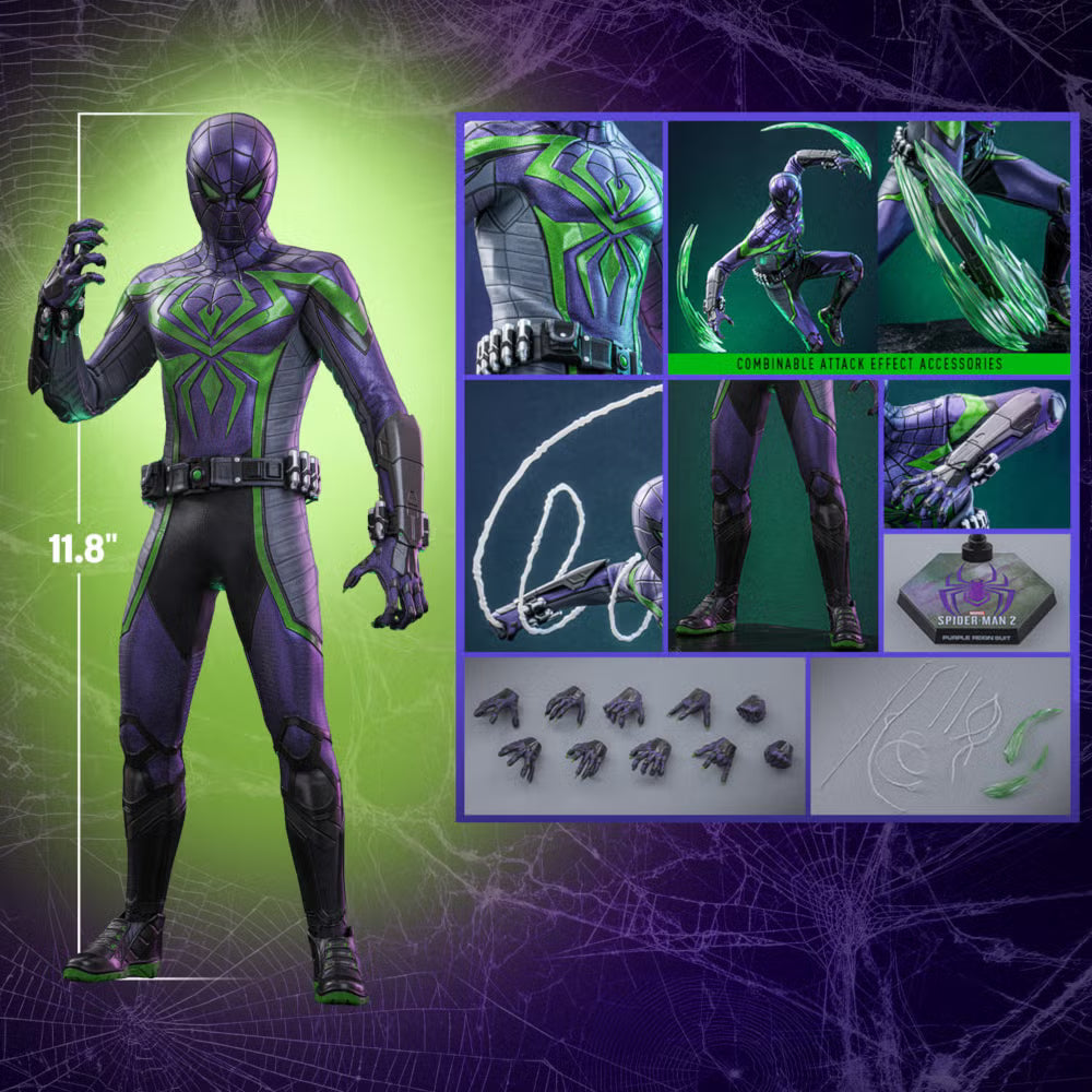Spider-Man 2 Miles Morales Hot Toy Exclusive 1/6 Scale Purple Reign Suit