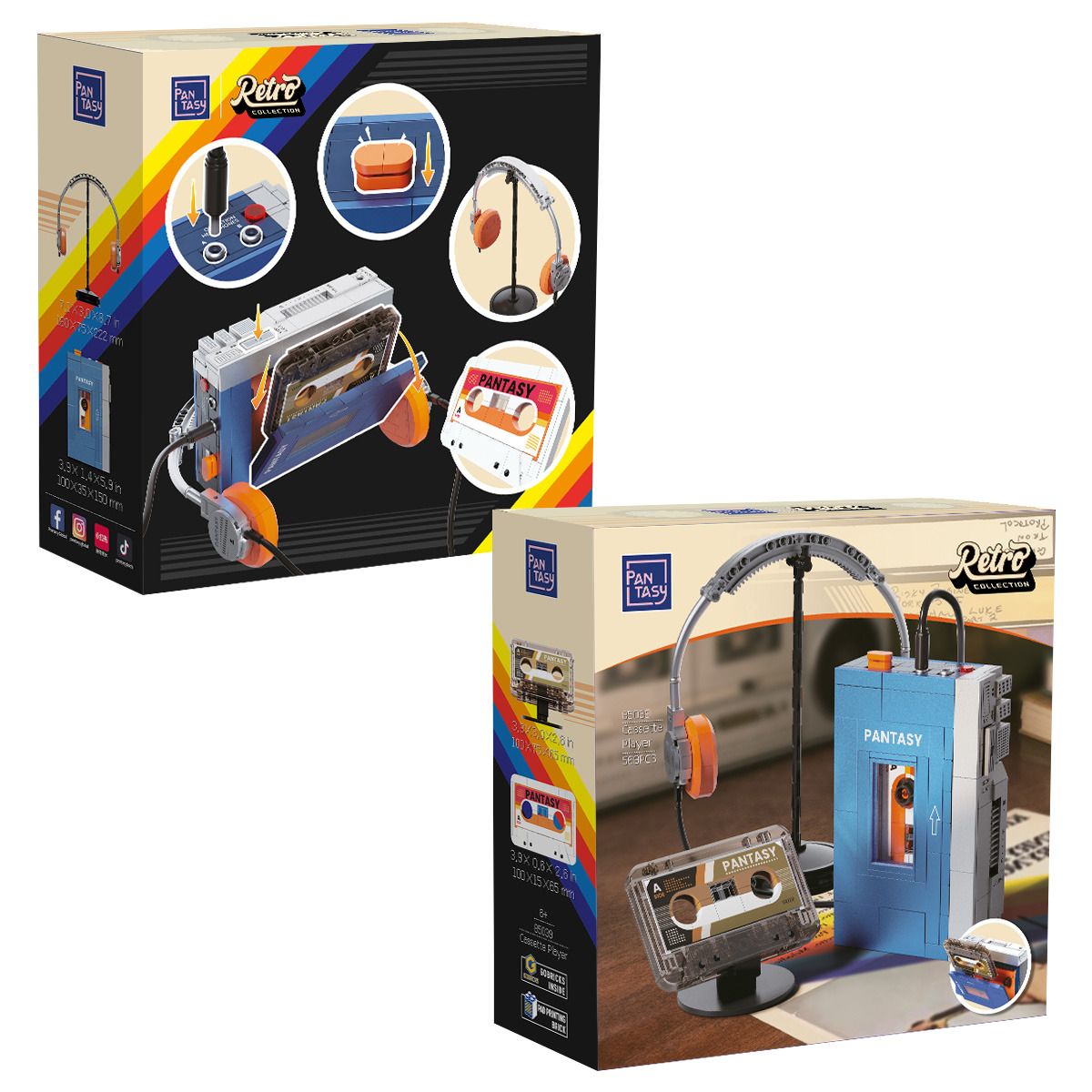 Pantasy Building Brick Retro Collection Tape Cassette Player (569 Pieces)