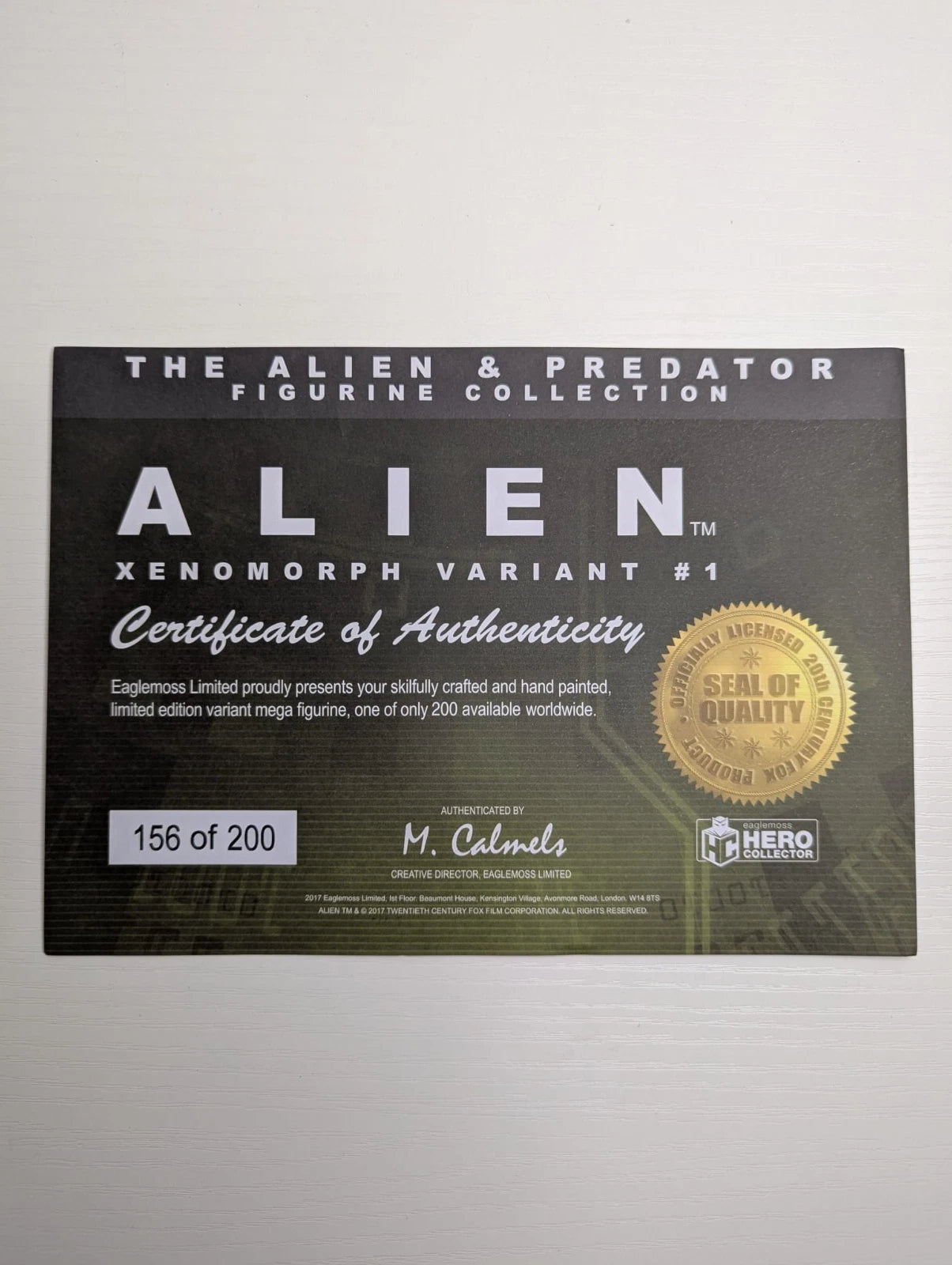 Alien White Xenomorph 32cm Eaglemoss Statue Glow in the Dark Limited Edition 156/200