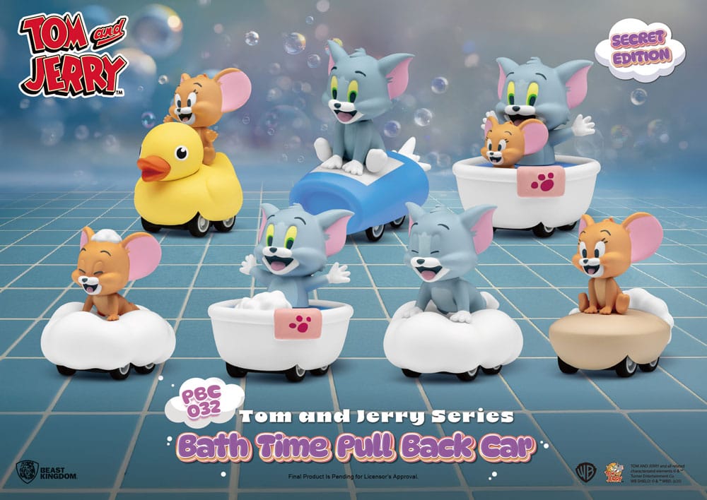 Tom & Jerry Pull Back Cars Bath Time 6-Pack