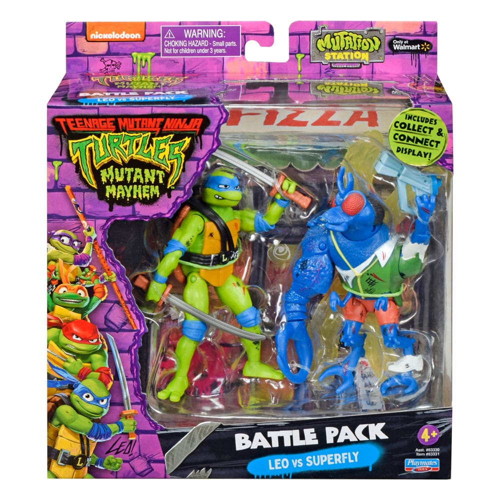 TMNT Leonardo vs. Super Fly Action Figures 11 cm - 2-Pack