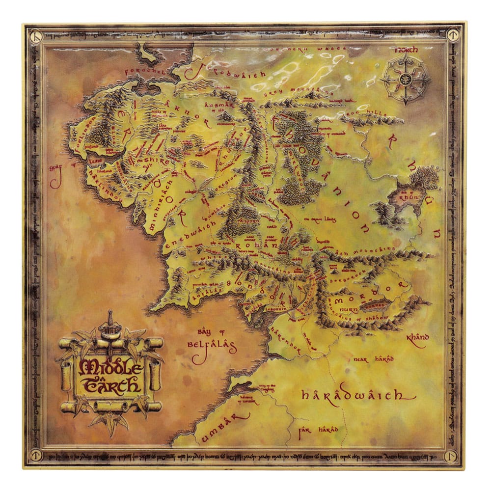 Limited Edition Lord of The Rings Embossed Replica Map