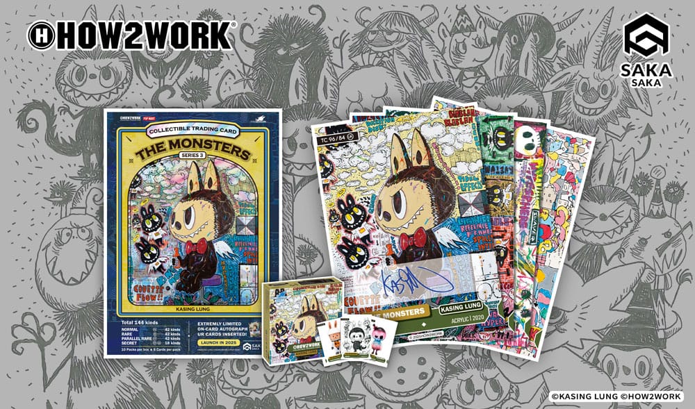 How2work Labubu Collectible Chrome Trading Cards The Monsters Series 3 Booster Box