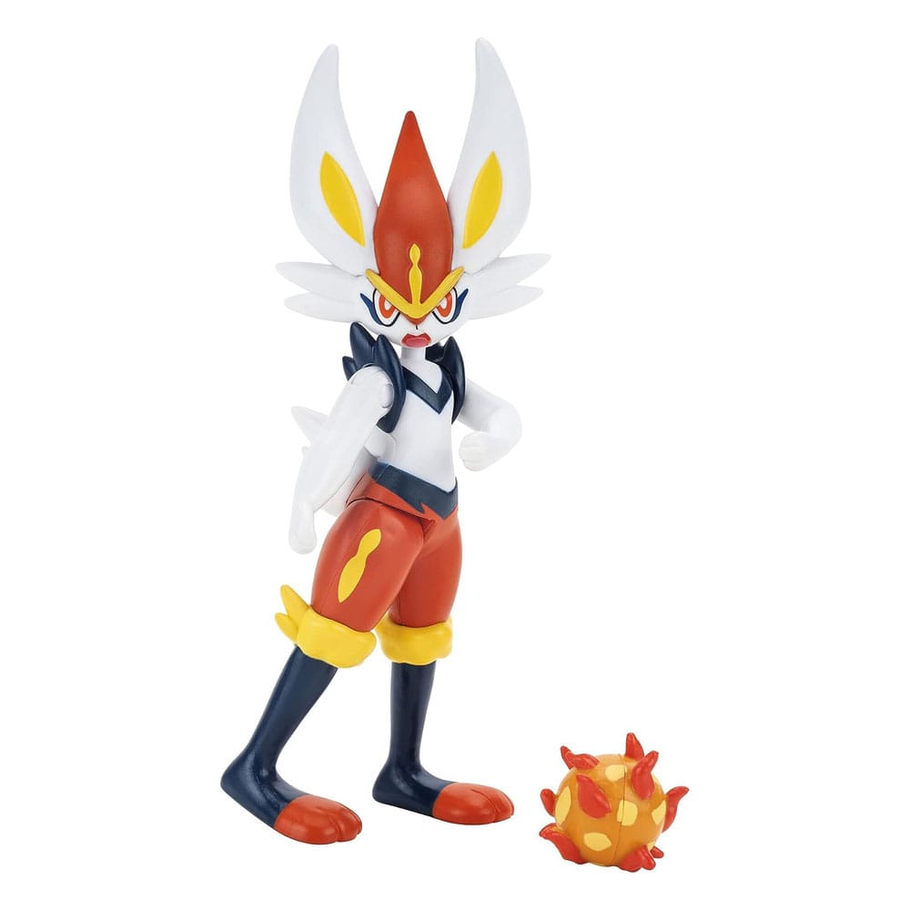 Pokémon Battle Feature Cinderace Figure, 10 cm Jazwares Action Figures
