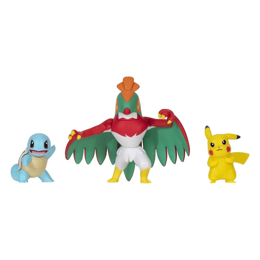 Pokémon Select Battle Figure - Pikachu, Squirtle, Hawlucha 7.5cm