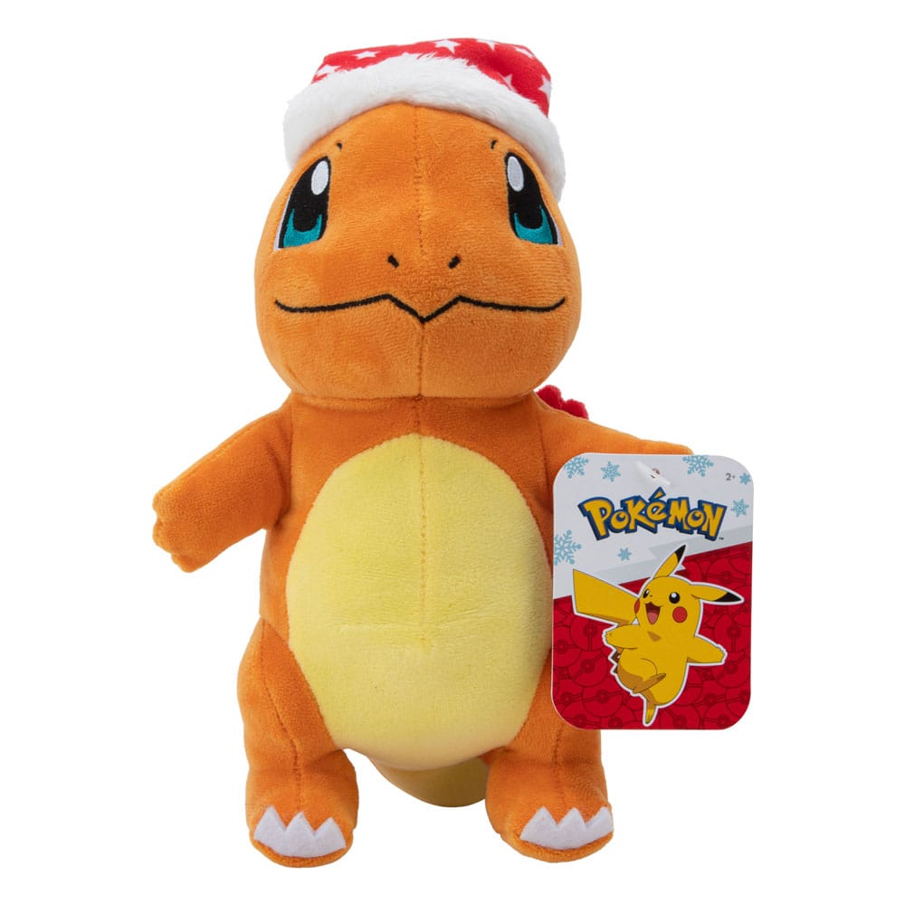 Official Pokémon Winter Charmander Plush Figure with Christmas Hat