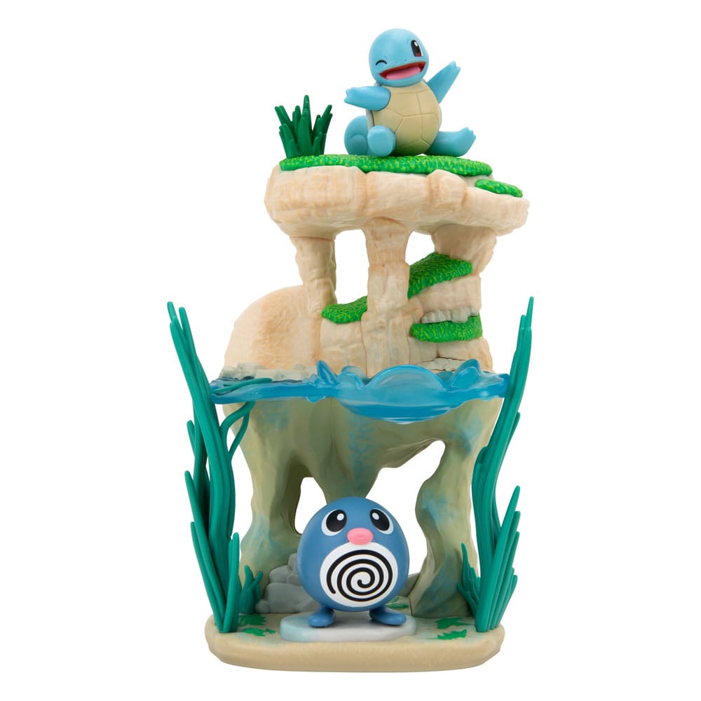 Pokémon Environment Set: Shoreside Lake with Poliwag & Squirtle, 5 cm