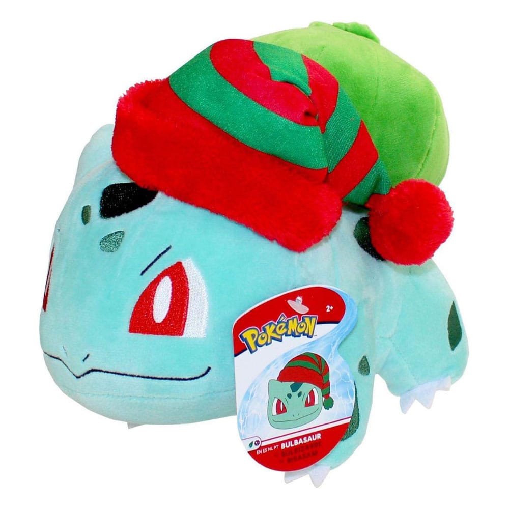 Pokémon Winter Bulbasaur Plush Figure with Christmas Hat, 20 cm