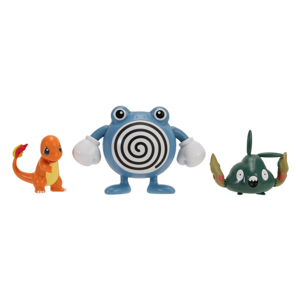 Pokémon First Partner Battle Figure 3-Pack: Charmander, Trubbish, Poliwhirl