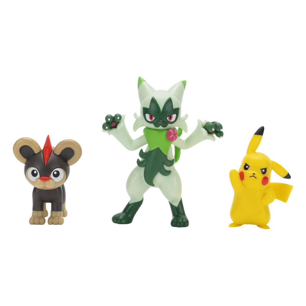 Pokémon First Partner Battle Figure Set: Litleo, Pikachu & Floragato