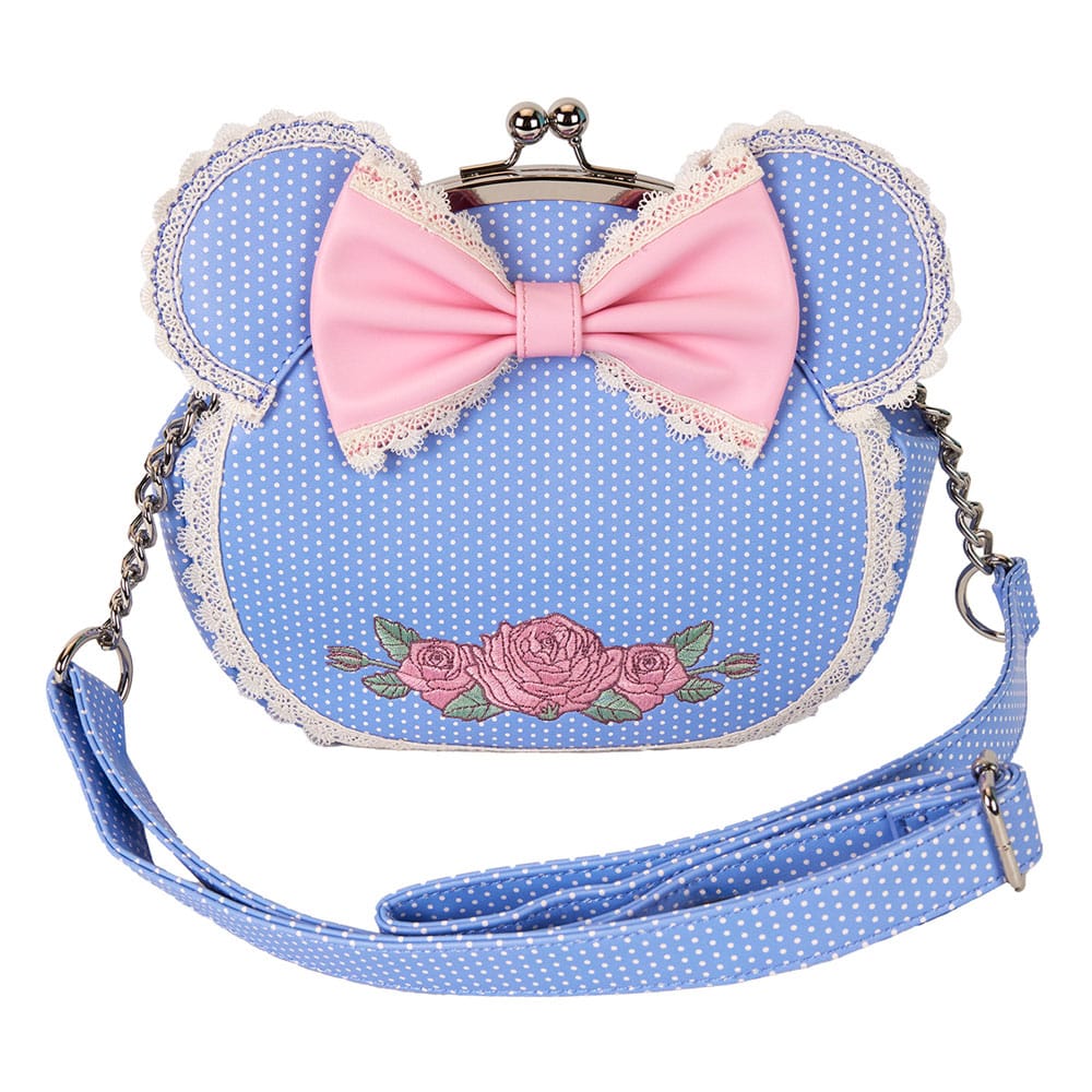 Disney Minnie Floral and Lace Kisslock Crossbody by Loungefly
