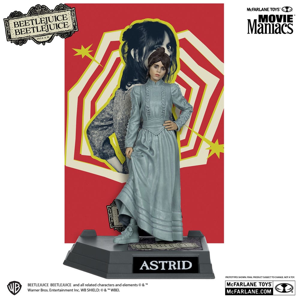 Beetlejuice Astrid, Bob & Chase Bob Bundle of 3 McFarlane Toys Movie Maniacs Statues