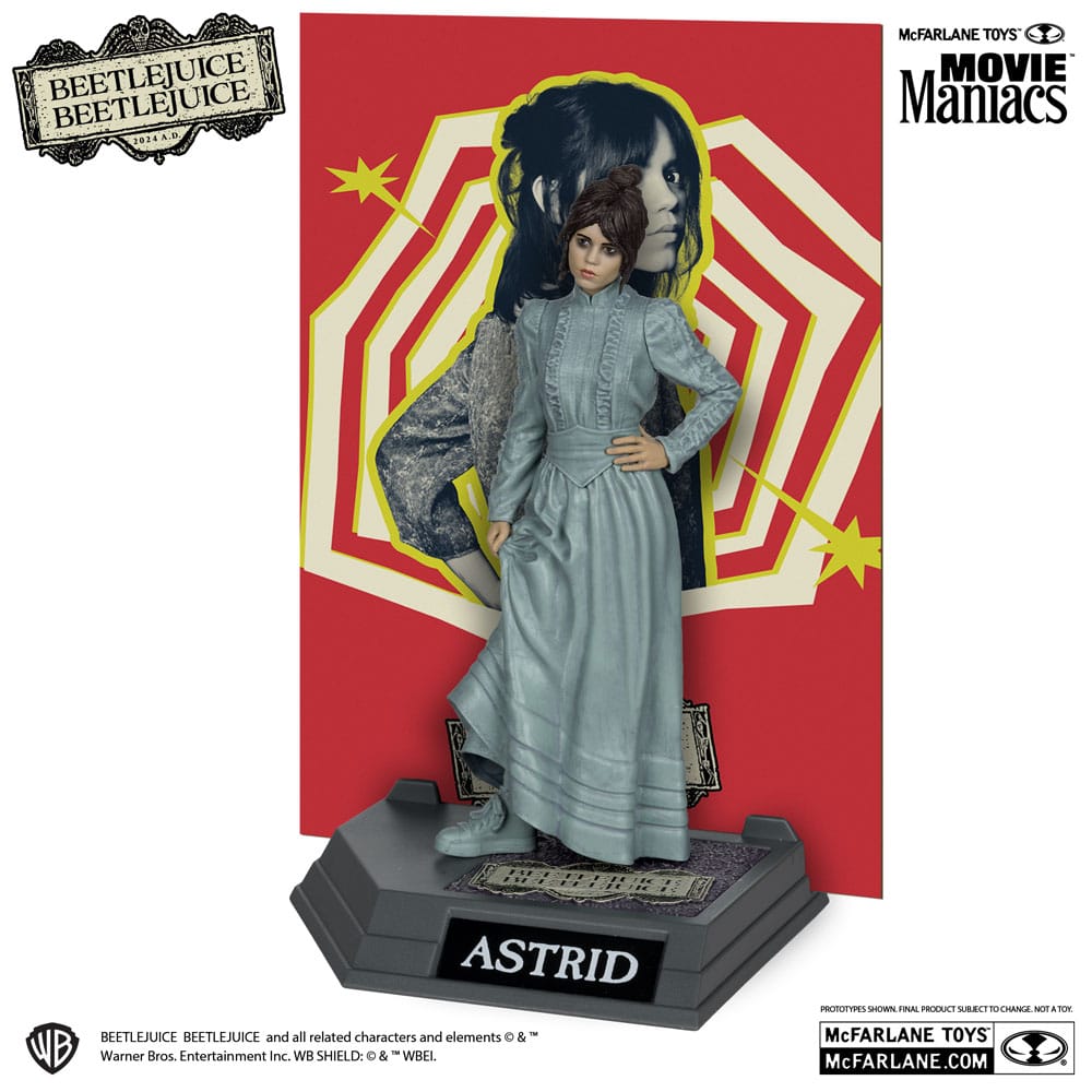 Beetlejuice Astrid, Bob & Chase Bob Bundle of 3 McFarlane Toys Movie Maniacs Statues