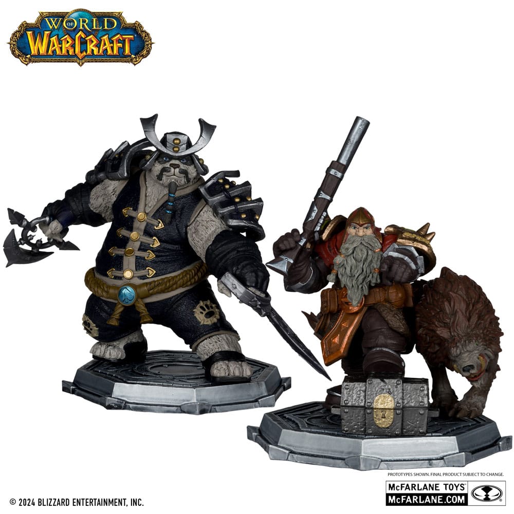 World of Warcraft McFarlane Toys PVC Statue 2-Pack: Dwarf Hunter & Pandaren Monk