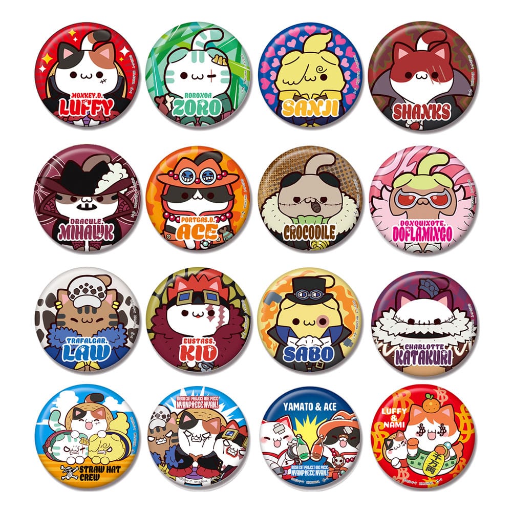 One Piece Mega Cat Project Nyan Piece Nyan! Enamel Pins - 5 cm Assortment