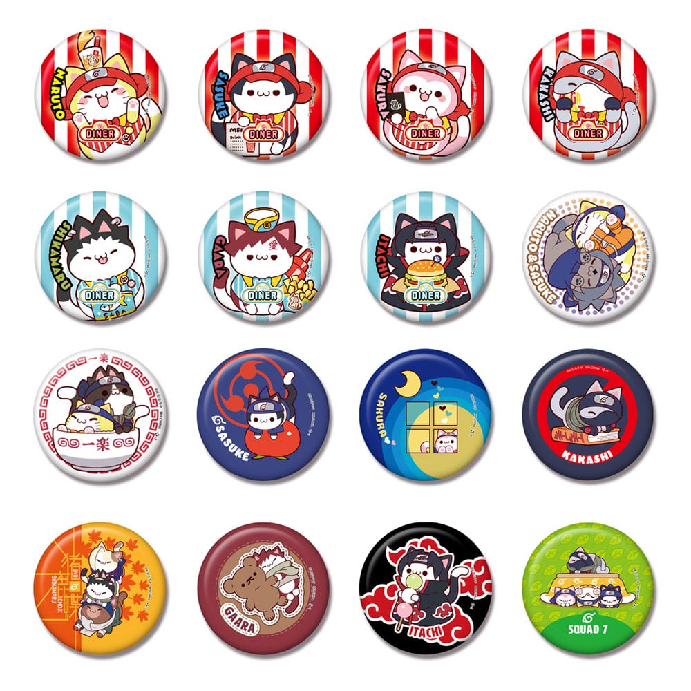 Naruto Mega Cat Project Nyaruto! Enamel Pins Assortment (16) by Magahouse